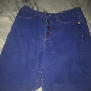 High waisted blue jeans